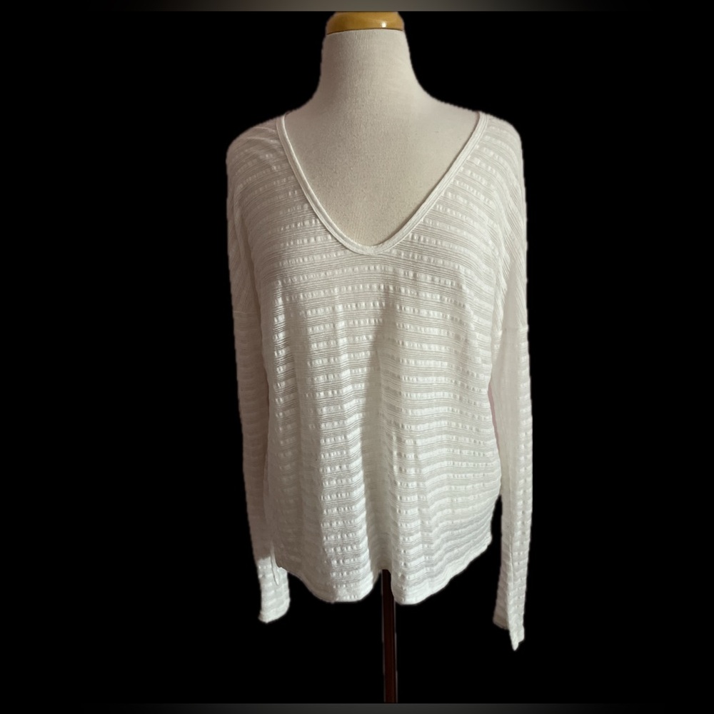 James Perse White V-Neck Top